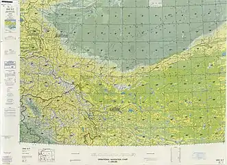 Desde la carta de navegación operativa; mapa que incluye Artux (A-t'u-shih) (DMA, 1980)