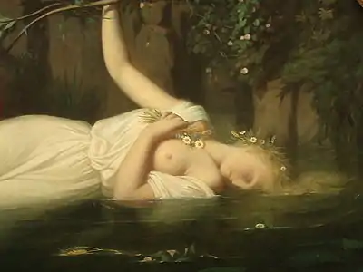 Léopold Burthe, Ophélie (1851), detalle.