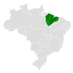 Distribución de Ortalis superciliaris en Brasil.