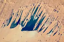 Vista satélite de los lagos de Unianga Sérir.