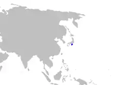 Rango de distribución del cerdo marino japonés.