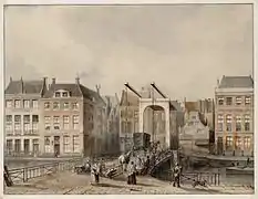 Pierre Tétar van Elven. el primer edificio de la izquierda: el Gran Salón, adyacente: las armas de Utrecht. 1847. 1847.