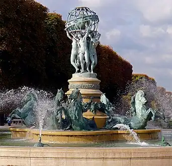 Fontaine des Quatre-Parties-du-Monde (1868-1872), bronce, París, Jardines de Luxemburgo.