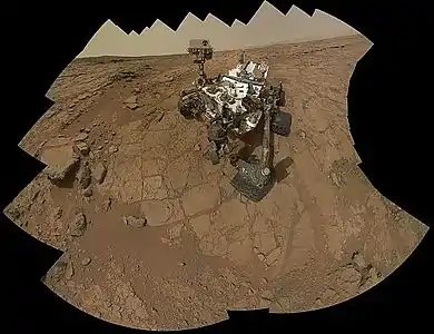 Autorretrato de la sonda espacial Curiosity en Marte.