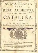 Decreto de Nueva Planta de 1716.