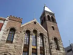 Iglesia Metodista del Divino Salvador de estilo neorrománico en Pachuca de Soto.