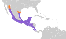 Distribución geográfica del anambé degollado.