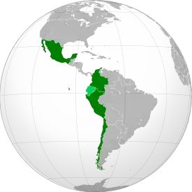 Países miembros de la Alianza del Pacífico.
