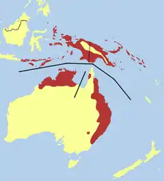 Distribución del baza australiano