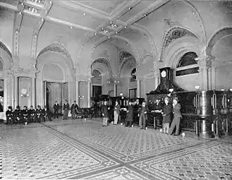 El mostrador de recepción del Palace Hotel original c.1895