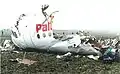 Restos de la aeronave tras el accidente.