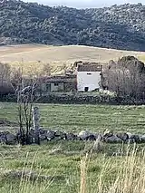 Palomar antiguo de color blanco que se encuentra en pleno campo a las afueras del Municipio de Muñochas