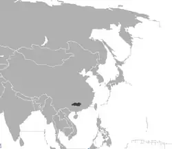 Área de distribución del tigre del sur de China