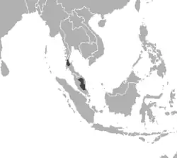 Área de distribución del tigre malayo