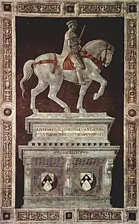 Monumento funerario del condottiero Giovanni Acuto en la Catedral de Florencia, de Paolo Ucello (1436).