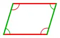 Los ángulos opuestos de un paralelogramo son congruentes.