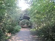  Una fotografía del sendero ferroviario Parkland Walk en Londres