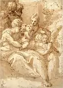 Sagrada Familia con pastores y ángeles, de Parmigianino.