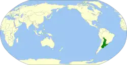 Distribución geográfica de la cardenilla crestada.