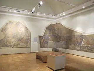 Secciones de murales de Panjakent, h. 740