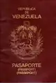 Pasaporte de la República de Venezuela, anterior a la República Bolivariana.