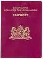Cubierta de pasaporte neerlandesa publicada en 2006