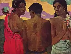 Tres tahitianos (1899), está en la derecha.