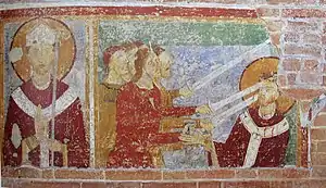 Asesinato de Thomas Becket. Fresco, primera mitad del siglo XIII.