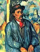 Cézanne, Campesino con bata azul