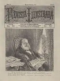 An old magazine cover illustration showing an elderly gentleman with a large white beard sleeping in his chair with newspapers scattered about.