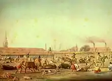 El matadero de Buenos Aires en 1829. Acuarela.