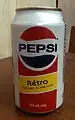 Lata de "Pepsi Retro" con el logotipo usado desde 1973 hasta 1987.