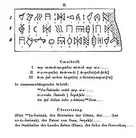 Propuesta de lectura de piedra incisa (1912).