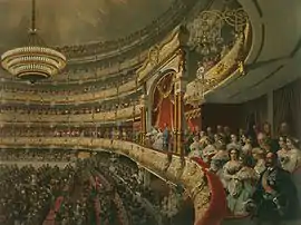 Actuación en el Teatro Bolshói (1856).