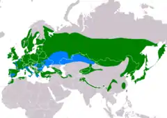 Distribución de Periparus ater