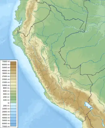 Ocshapalca ubicada en Perú físico