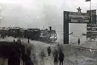 Reunión del primer tren en Vorkutá. Fomin Yakov Yakovlevich fotografió personalmente este evento, siendo el responsable de la construcción del ferrocarril, el 28 de diciembre de 1941.