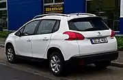 Vista posterior del Peugeot 2008 (primera generación)