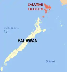 Localización de las islas de Calamianes