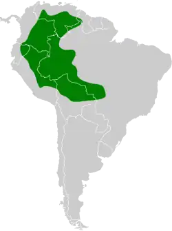 Distribución geográfica del ermitaño barbiblanco.