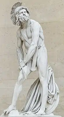 Philopoemen blessé (Filopemen herido) (1837). Escultura de mármol de David d'Angers.