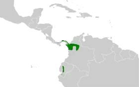 Distribución geográfica del ticotico aligrís.