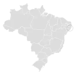 Distribución geográfica del ticotico de Alagoas.