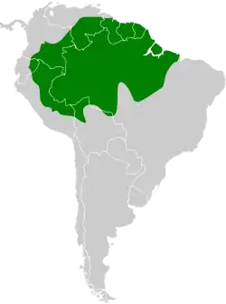 Distribución geográfica del ticotico lomicanelo.