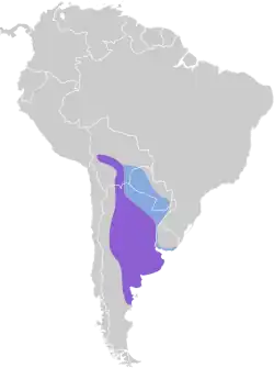 Distribución geográfica del cortarramas argentino.