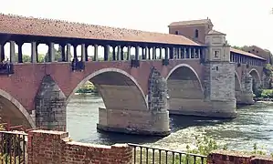 El Ponte Coberto o Ponte Vecchio en Pavía.