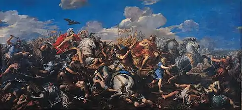 Batalla de Alejandro contra Darío, de Cortona, ca. 1644-1650