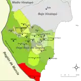 Localización de Pilar de la Horadada respecto de la Vega Baja