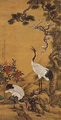 Shen Quan - "Pino, ciruela y Grúas"