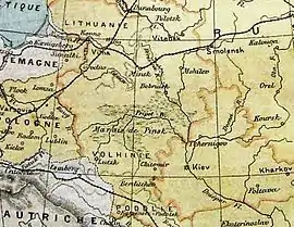 Sección del mapa La Russie d'Europe, de La Deuxième Année de géographie, Librairie Classique Armand Colin et Cie. 1888